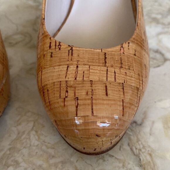 Michael Kors Patent Leather Cork Finish Platform Stilettos 5” Heel 1” Platform - Picture 10 of 15